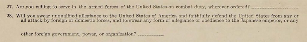 Loyalty Questionnaire Questions 27 and 28